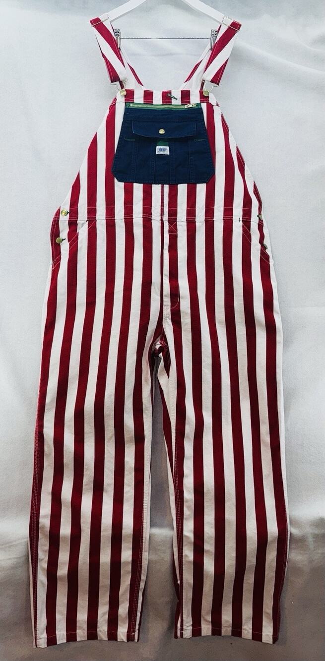 Vintage Liberty Overalls 44x30 American Flag USA Denim Carpenter Patriotic Bibs